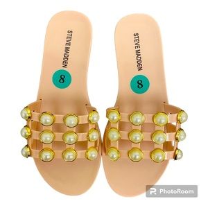 NEW Steve Madden Blush Pink Pearl Sandals, Sz8, pink